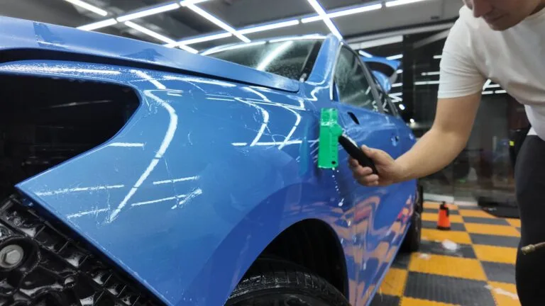 Бронирование кузова автомобиля в цветную защитную пленку